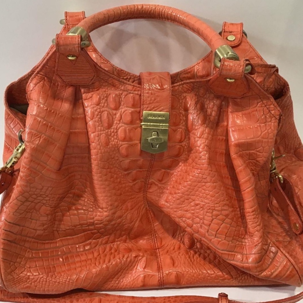 Women’s Brahmin Elisa Melbourne Satchel Orange Bag